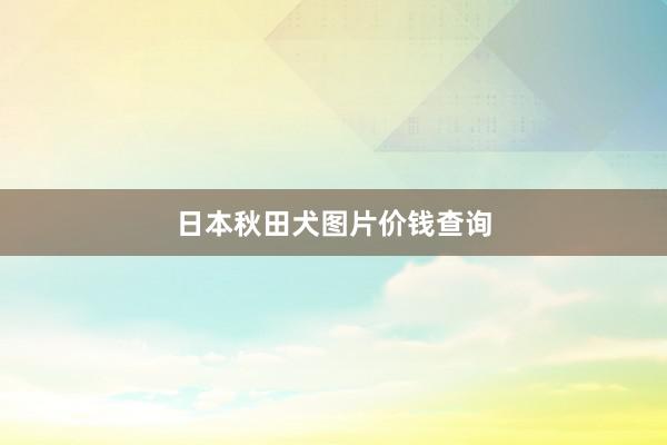 日本秋田犬图片价钱查询